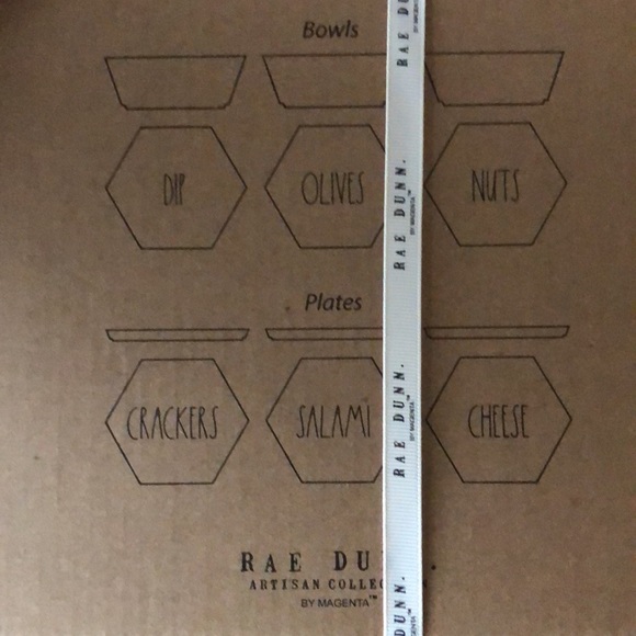 Rae Dunn Hexagonal Bowl and Plate Set of 6 - Picture 10 of 10